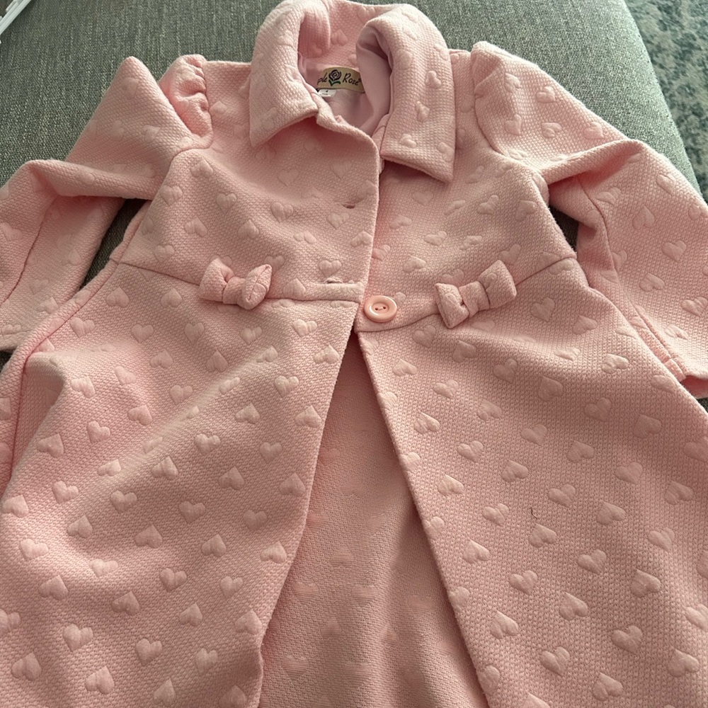 Purple Rose. Long Pink Coat. Worn Once. Size 4